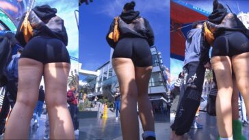 Sexy Latina Big Booty in Spandex Short