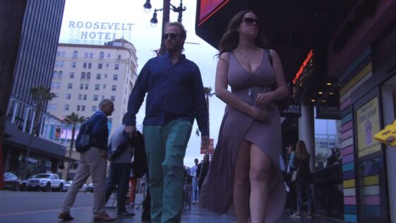 Amazing with Downblouse Big Boobs in Dress