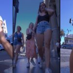 Sexy Blonde Teen with beautiful Legs in Short