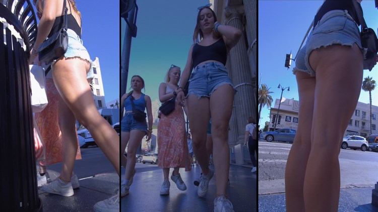 Sexy Blonde Teen with beautiful Legs in Short