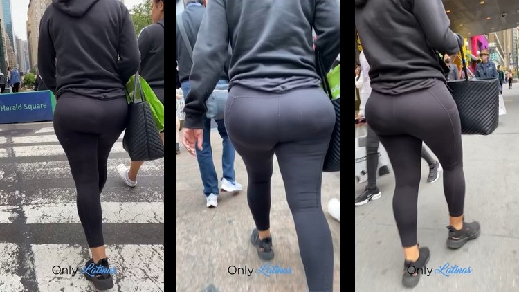 Onlycandids Booty in Spandex Thong