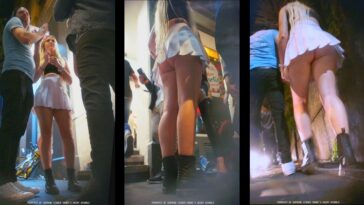 Girl with Juicy Bare Ass Cheeks Upskirted
