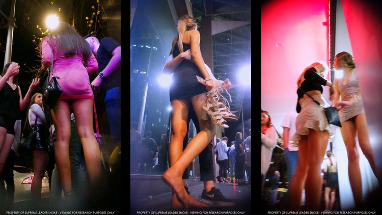 Club Girl Bombshells in Short Tight Dresses