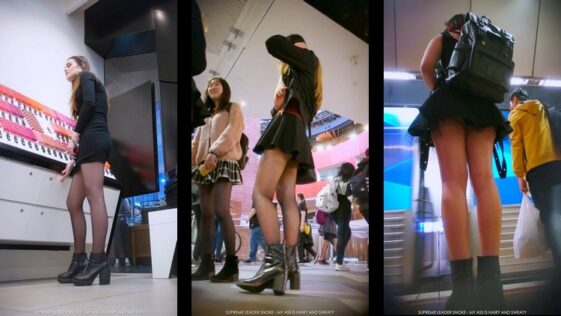 PrincessLeia goth girl long legs upskirt