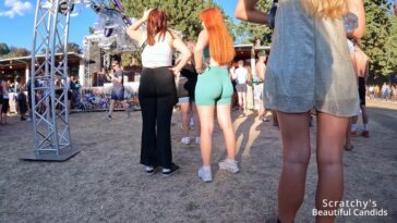 Sexy Girl Red Haired Booty Short Spandex