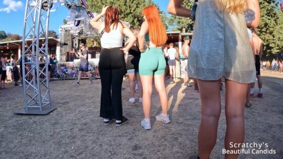 Sexy Girl Red Haired Booty Short Spandex