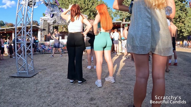 Sexy Girl Red Haired Booty Short Spandex