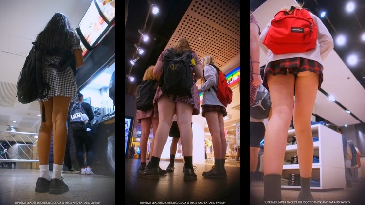 long legged schoolgirl reveals cute ass cheeks