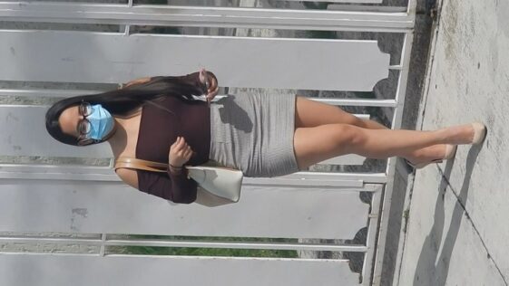Beautiful Legs Latina Mexican with Skirt