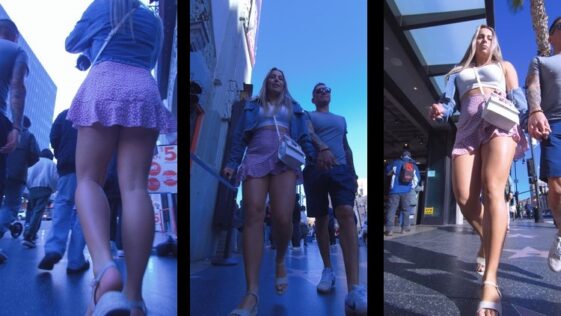 Stunning Legs of Blonde in Miniskirt