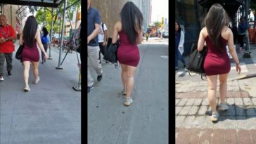 A Teenager with Beautiful Legs in a Dress
