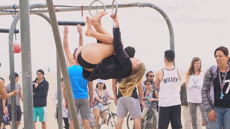 Teen Cutie Swinging Around in Bikini Bottom