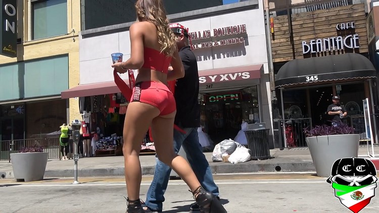 Candid Califas Mexican Hostess in the Streets