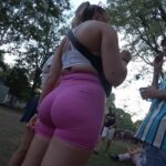 Pink Bubble Busted in Short Spandex Booty