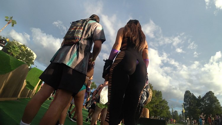 See Through Spandex Latina in Festival