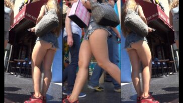 know-body Sexy Girl in Minishort Showing the Butt