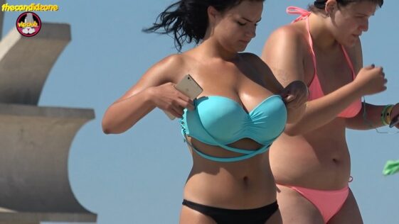 Beautiful Teen with Big Breast Bikini in the Beach