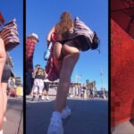 Beautiful Teen in Black Thong Walking