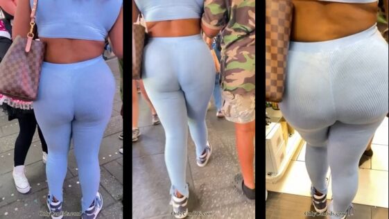 Onlycandids Premium PAWG Latina in Pans Blue with Thong