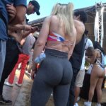 Beautiful Blonde Big Booty in Spandex Festival
