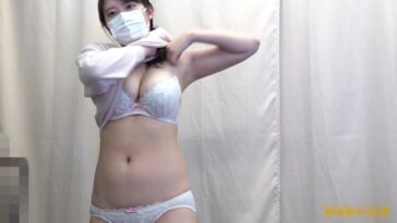 Dressing Rooms Asian Trying on Sexy White Lingerie