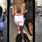 Masscandids Latina Sexy Big Booty in White Shorts