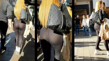 Amazing Big Booty in Spandex Sexy Blonde