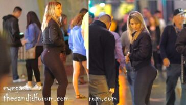 Juicy Thick PAWG Booty and Thighs Stuffed in Black Leggings