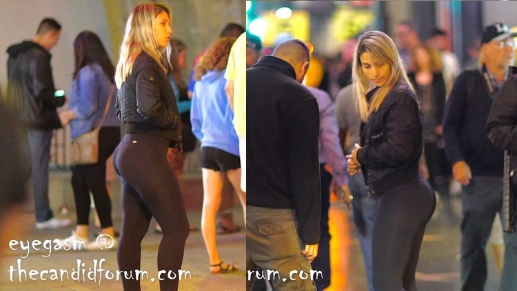 Juicy Thick PAWG Booty and Thighs Stuffed in Black Leggings