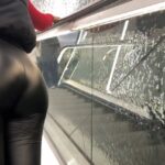 Beautiful Butt in Black Spandex of Teen at the Mall