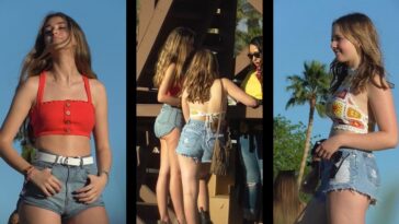 Beautiful Teenage Women in Minishorts on the Beach