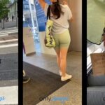 Onlycandids Premium Teen in Sexy Green Spandex Shorts