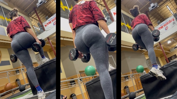 Amazing Big Booty of Latina Woman Doing Exercise