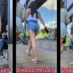 DaBootyFiles Shooter Woman with Long Legs in a Mini Shorts