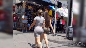 SoCalCandids Two Latin Girls in Sexy Shorts with Big Booty