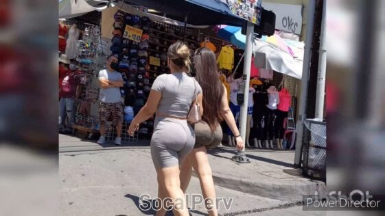 SoCalCandids Two Latin Girls in Sexy Shorts with Big Booty