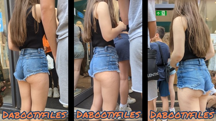 DaBootyFiles Shooter Blonde with an Attractive Figure in Shorts