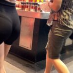 Teen with Beautiful Booty in Black Spandex with Transparent Thong