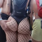 Sexy French Girl PAWG at Rave Festival