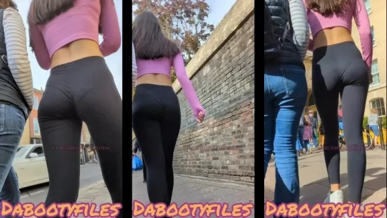 DaBootyFiles Sexy Teen Petite in Spandex Black with Thong