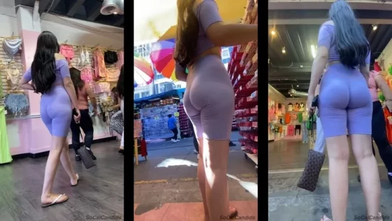 SoCalCandids Sexy Girl in Purple Leggings Big Booty