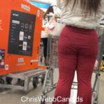 Asian Thick Booty in Short Red Spandex Pants