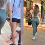 Blonde Big Butt in Tight Spandex Leggings