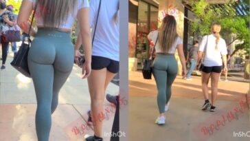 Blonde Big Butt in Tight Spandex Leggings