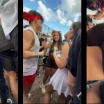 Sexy Booty Wearing Spandex Short at the Summer Festival